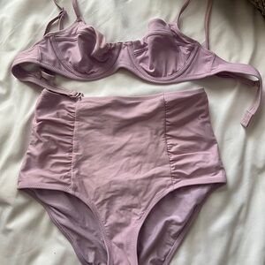 Aerie purple High-Waisted Bikini Set